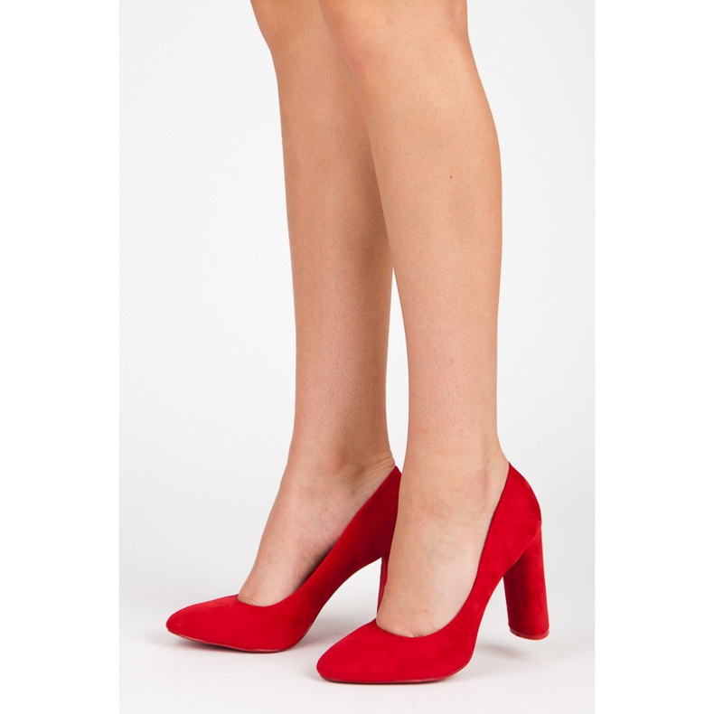 Seastar Pompele din piele de căprioară roșu 2