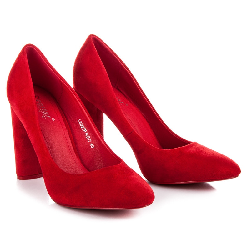 Seastar Pompele din piele de căprioară roșu 1