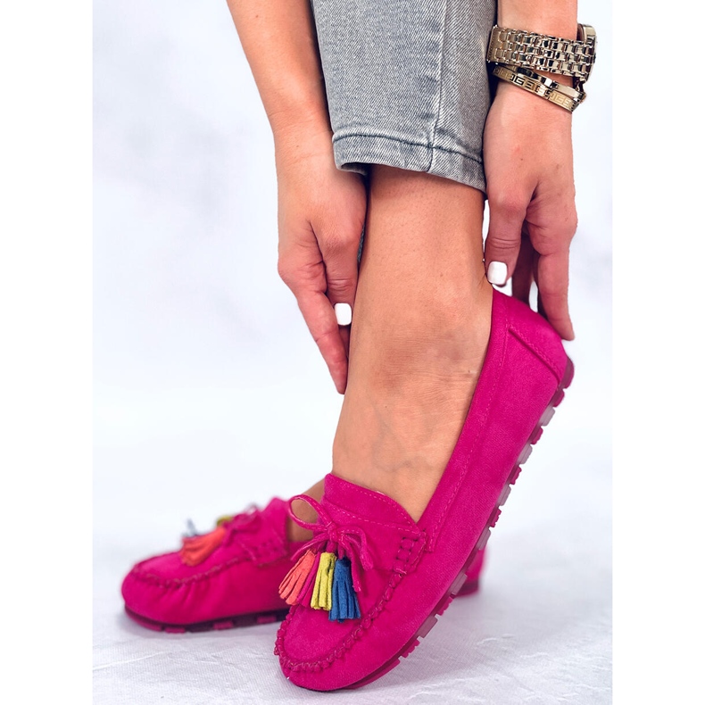 BM Mocasini cu franjuri Tamla Fuchsia roz 1 BM Mocasini cu franjuri Tamla Fuchsia roz 1