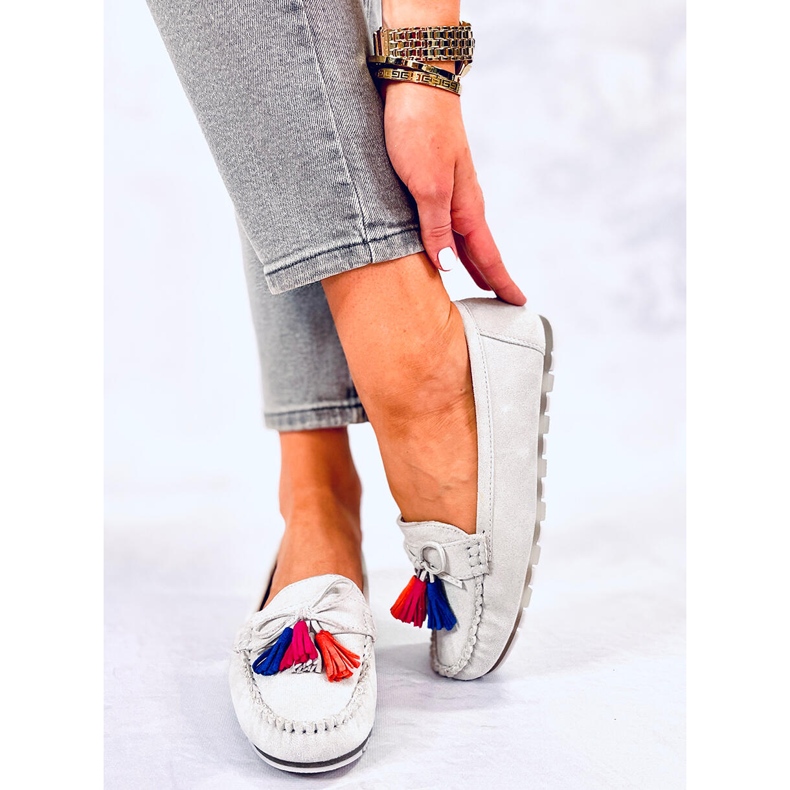 BM Mocasini cu franjuri Tamla Gri 1