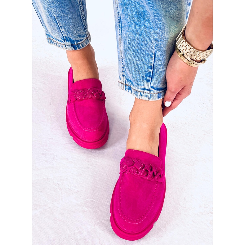 BM Mocasini cu platforma din piele intoarsa de la Deyn Fuchsia roz 1