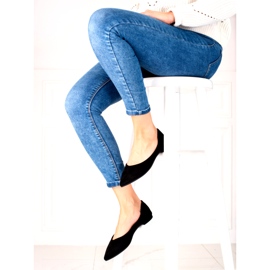 Balerini de dama negre din piele intoarsa ecologica negru 1