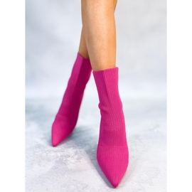BM Cizme cu toc inalt cu partea superioara elastica Cassidy Fuchsia roz 2