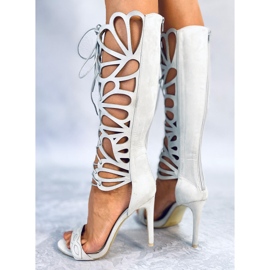 BM Sandale gladiator stiletto Miranda Grey gri 1