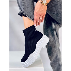 BM Cizme cu partea superioară flexibilă Greabăn NEGRU/ALB 1 BM Cizme cu partea superioară flexibilă Greabăn NEGRU/ALB 1