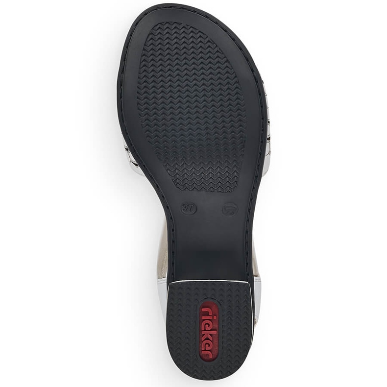 Sandale de dama din piele cu cauciuc alb Rieker 64677 1