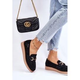 PM1 Mocasini de dama pe platforma neagra Danny negru 4