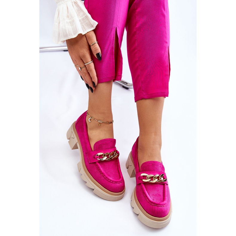 Mocasini Brogues De Dama Cu Lant Fuchsia Luella roz 2 Mocasini Brogues De Dama Cu Lant Fuchsia Luella roz 2