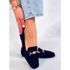 BM Mocasini Rhona Black de dama cu catarama negru 1