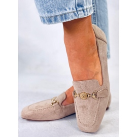 BM Mocasini de dama Rhona Khaki cu catarama bej 1