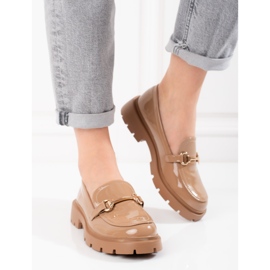 Pantofi lacuiti maro Shelovet bej 1