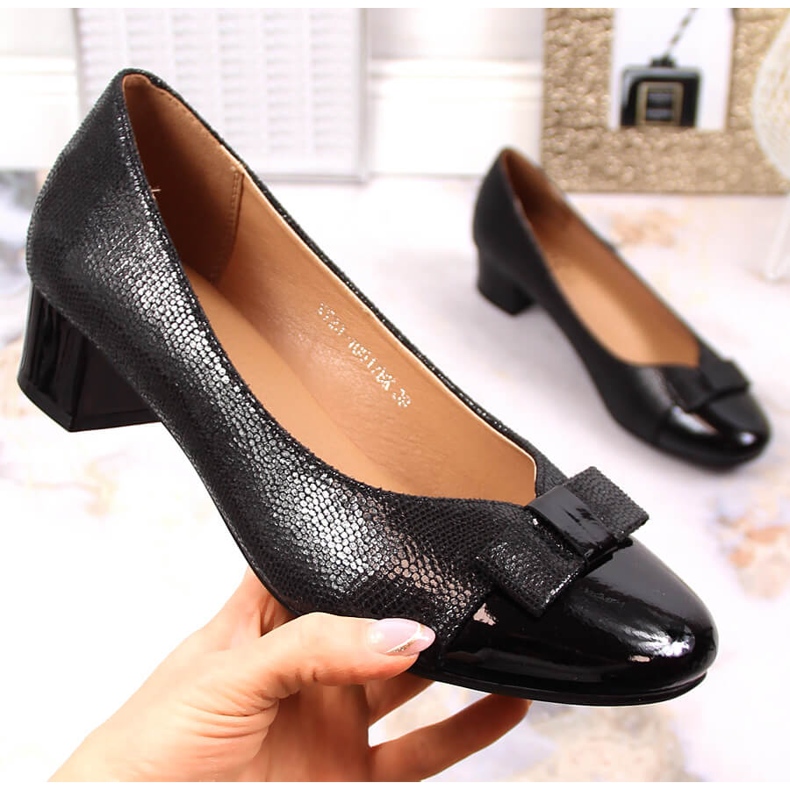 Pompe de damă negre cu toc înalt Vinceza 10517 negru 1