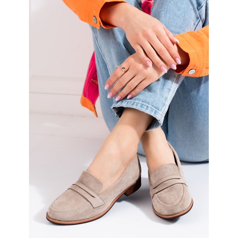 BM Mocasini de dama Shelovet bej elegant 2