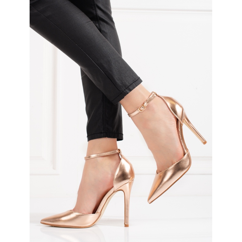 Tocuri de damă Shelovet aurii prinse în jurul gleznei de aur 1