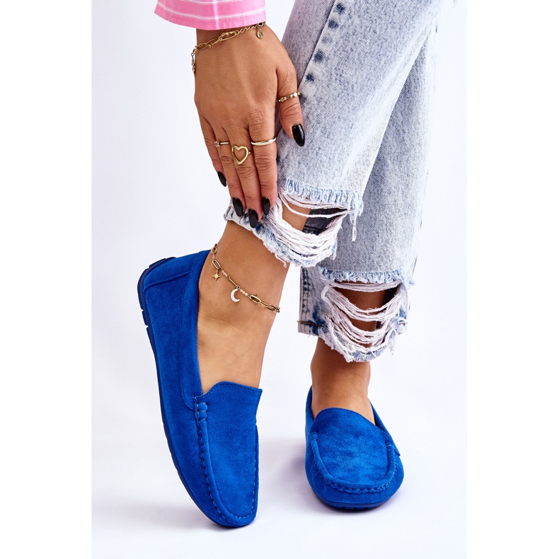 Mocasini de piele intoarsa de dama Albastru Morreno 2