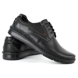 Kampol Pantofi casual barbati din piele 13/27 fata neagra negru 3