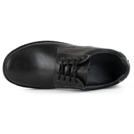 Kampol Pantofi casual barbati din piele 13/27 fata neagra negru 4