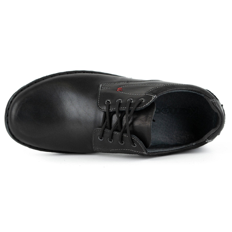 Kampol Pantofi casual barbati din piele 13/27 fata neagra negru 4