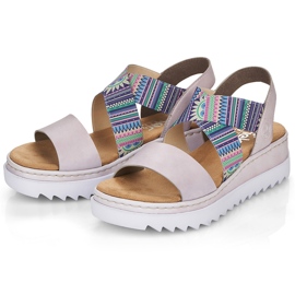 Sandale de dama cu elastice colorate Rieker V44G8-30 multicolor 2 Sandale de dama cu elastice colorate Rieker V44G8-30 multicolor 2