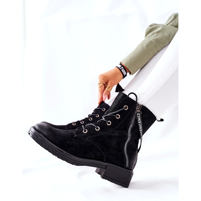 Vinceza Cizme de muncitor pentru femei izolate negre negru 2 Vinceza Cizme de muncitor pentru femei izolate negre negru 2