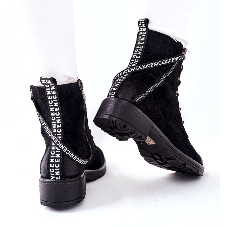 Vinceza Cizme de muncitor pentru femei izolate negre negru 4 Vinceza Cizme de muncitor pentru femei izolate negre negru 4