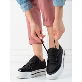 Pantofi sport de damă Shelovet negri cu platformă negru 1