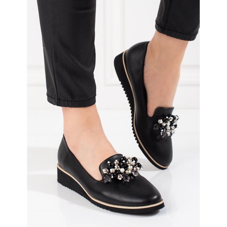 Goodin Pantofi de dama la moda Shelovet din piele ecologica negru 2