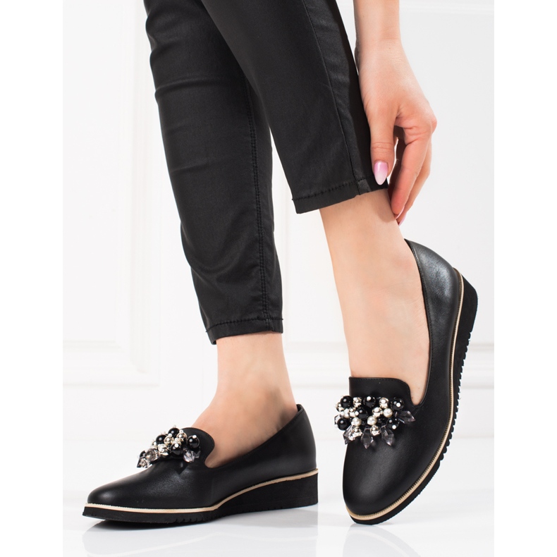 Goodin Pantofi de dama la moda Shelovet din piele ecologica negru 1