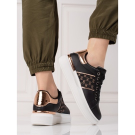 Pantofi sport cu platforma neagra Shelovet negru 2