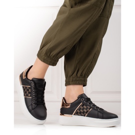 Pantofi sport cu platforma neagra Shelovet negru 1