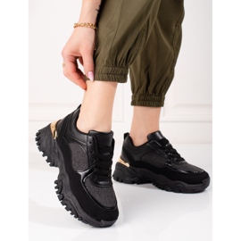 Adidasi de dama de culoare neagra pe platforma Shelovet negru 1