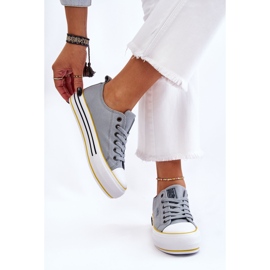 Pantofi de damă cu platformă din material Big Star LL274183 Albastru deschis 6