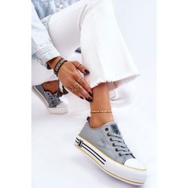 Pantofi de damă cu platformă din material Big Star LL274183 Albastru deschis 7