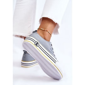 Pantofi de damă cu platformă din material Big Star LL274183 Albastru deschis 3