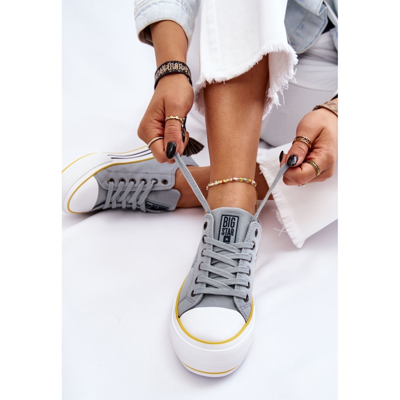 Pantofi de damă cu platformă din material Big Star LL274183 Albastru deschis 1