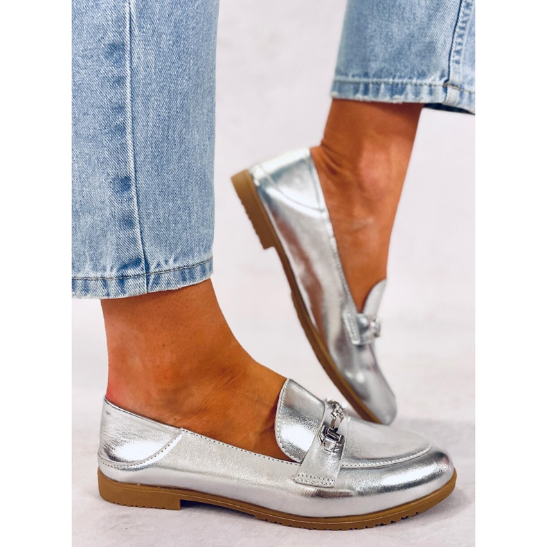 Mocasini de dama Juss Silver argint 1