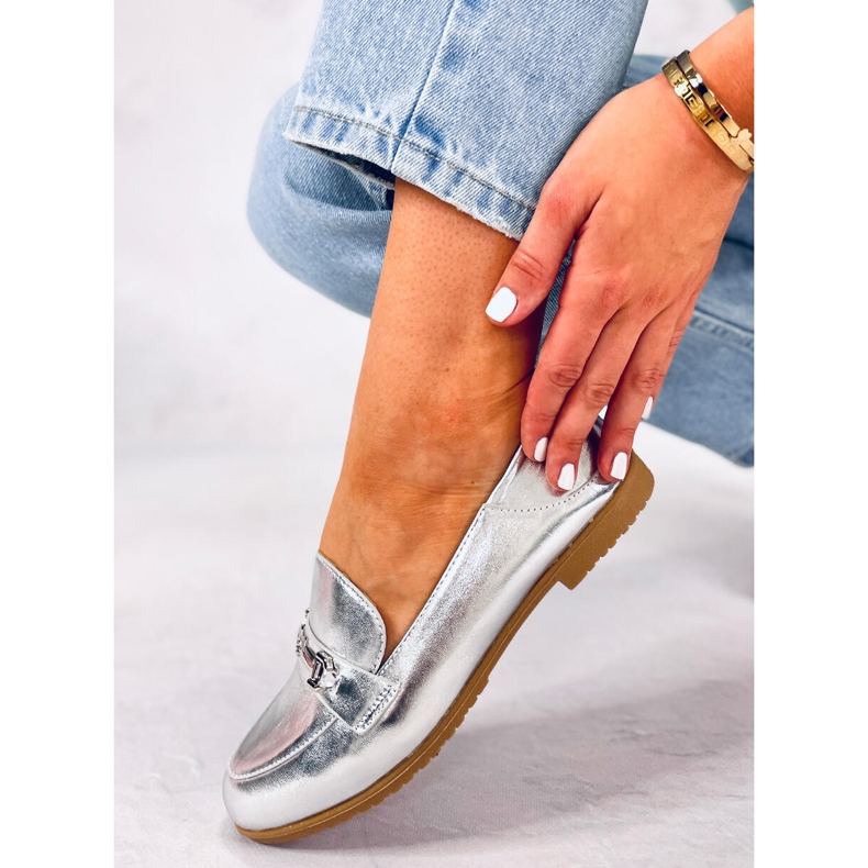 Mocasini de dama Juss Silver argint 2