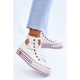 Pantofi de damă cu platformă textilă înaltă Big Star LL274185 alb 2