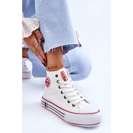 Pantofi de damă cu platformă textilă înaltă Big Star LL274185 alb 6