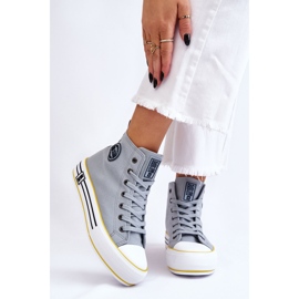 Pantofi de damă cu platformă textilă înaltă Big Star LL274188 Albastru deschis 1