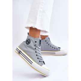 Pantofi de damă cu platformă textilă înaltă Big Star LL274188 Albastru deschis 2