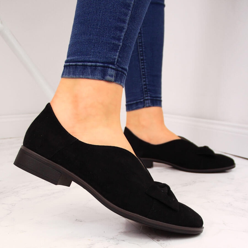 Pantofi de dama cu fundita neagra Jezzi negru 2
