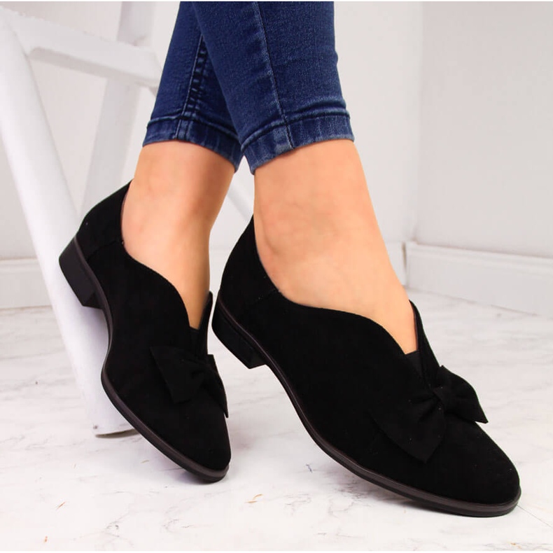 Pantofi de dama cu fundita neagra Jezzi negru 1