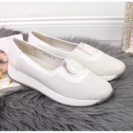 Pantofi slip-on Jezzi argintii cu bandă elastică pe platformă 3