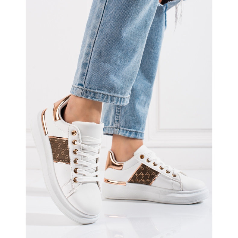 Pantofi sport cu platformă albă Shelovet 1