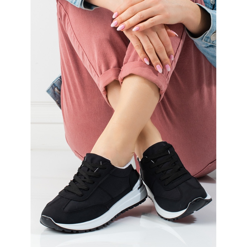 Pantofi sport ușoare de damă Shelovet negri negru 1