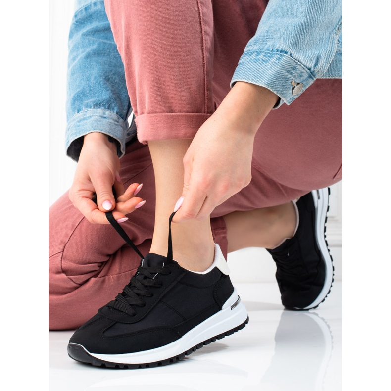 Pantofi sport ușoare de damă Shelovet negri negru 2