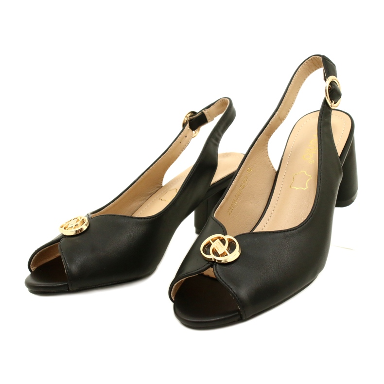 Evento Sandale pentru femei pe post cu decorare 23SD35-5480 Negru 5