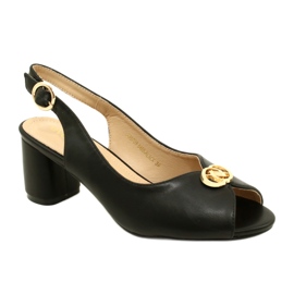 Evento Sandale pentru femei pe post cu decorare 23SD35-5480 Negru 3