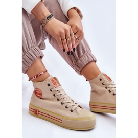 Pantofi de damă cu platformă textilă înaltă Big Star LL274187 Bej 1